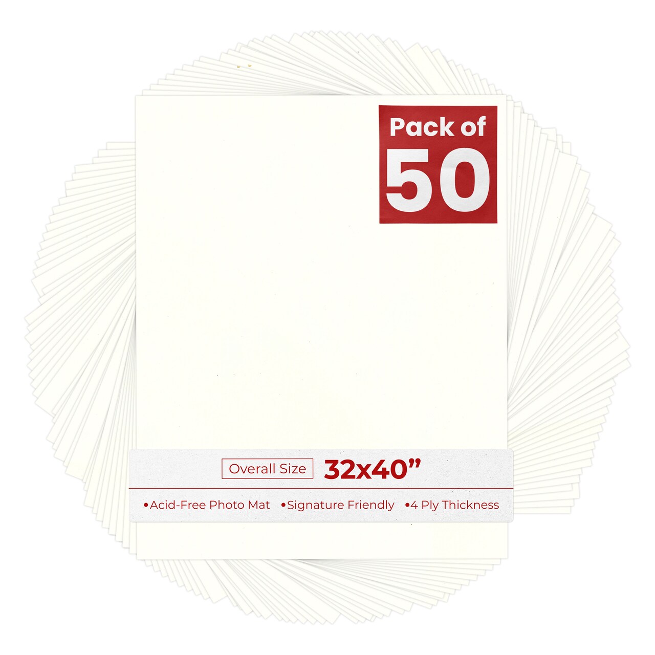 Antique White 32x40 Uncut Mat Board - Blank Sheets, No Opening